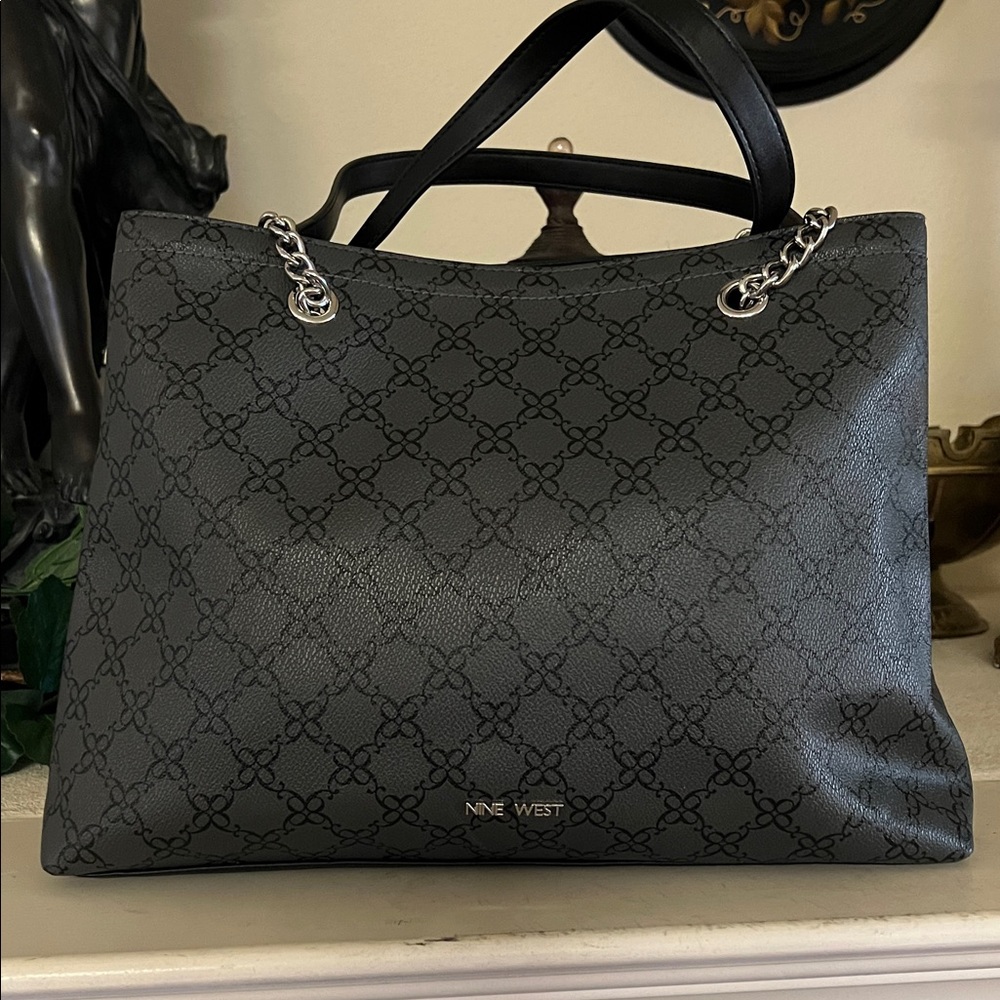 Nine West Gray and Black medium Shoulder Bag